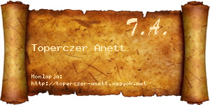 Toperczer Anett névjegykártya